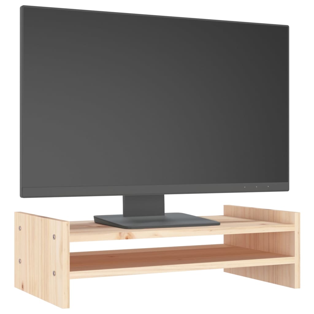 Supporto per Monitor 50x27x15 cm in Legno Massello di Pino 814019