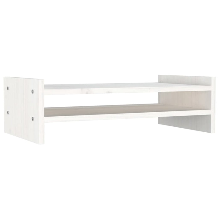 Supporto per Monitor Bianco 50x27x15 cm Legno Massello di Pino 814020