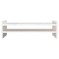 Supporto per Monitor Bianco 50x27x15 cm Legno Massello di Pino 814020