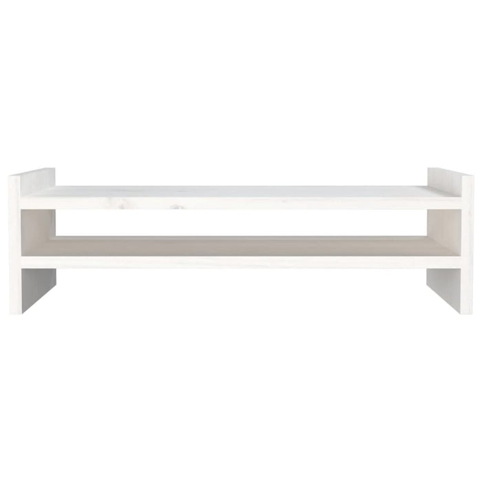 Supporto per Monitor Bianco 50x27x15 cm Legno Massello di Pino 814020