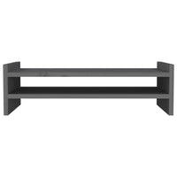 Supporto per Monitor Grigio 50x27x15 cm Legno Massello di Pino 814021