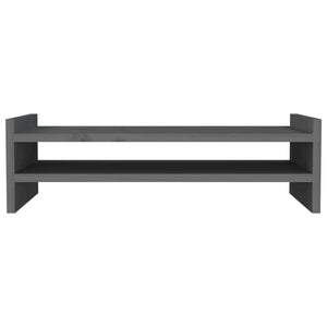 Supporto per Monitor Grigio 50x27x15 cm Legno Massello di Pino 814021