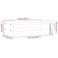 Supporto per Monitor Grigio 50x27x15 cm Legno Massello di Pino 814021