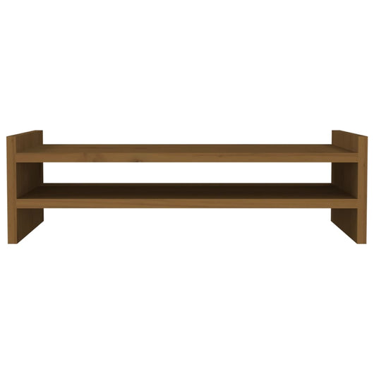 Supporto per monitor marrone miele 50 x 27 x 15 cm in legno di pino massiccio 02_0004451