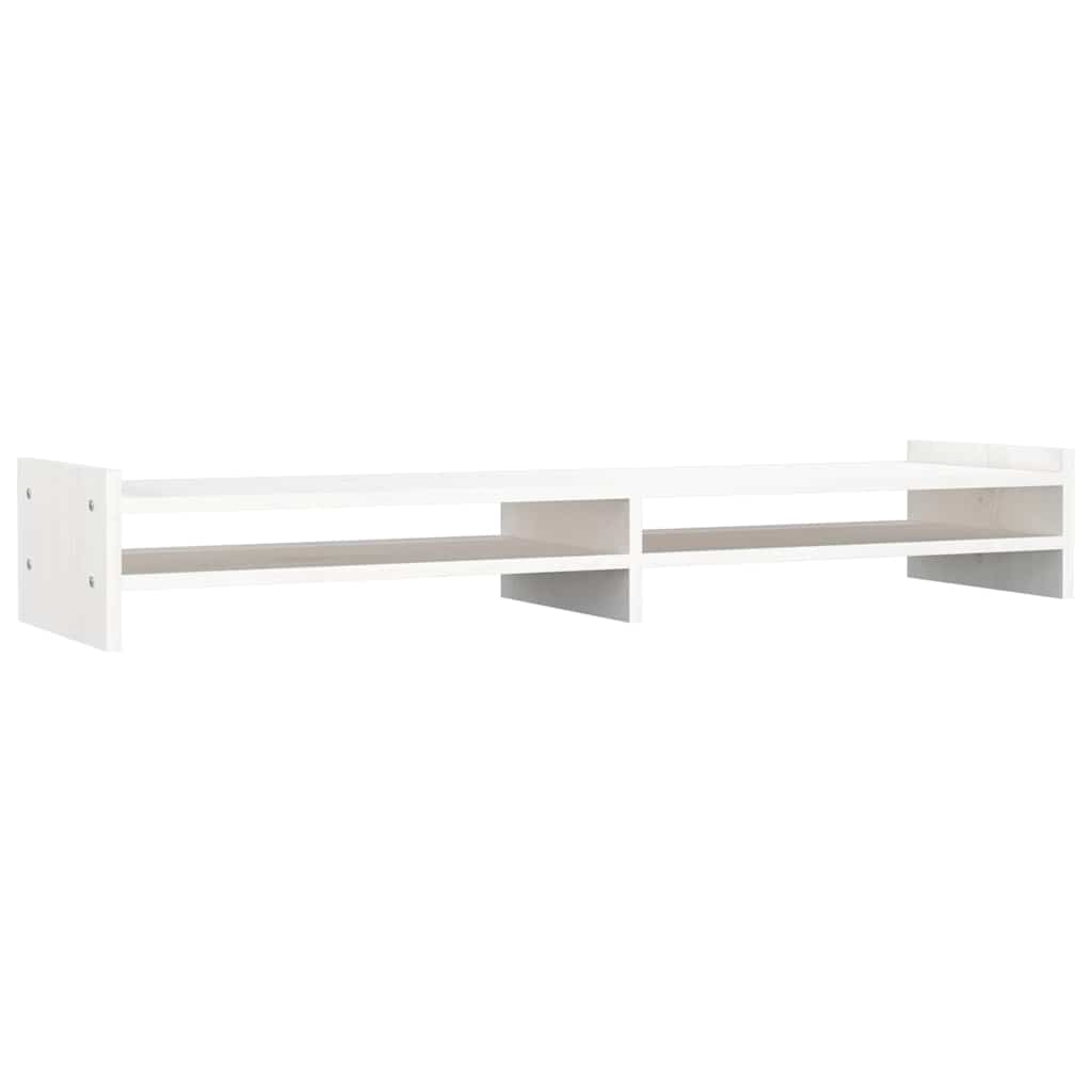 Supporto per Monitor Bianco 100x27x15 cm Legno Massello di Pino cod mxl 73362