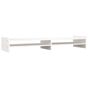 Supporto per Monitor Bianco 100x27x15 cm Legno Massello di Pino 814025