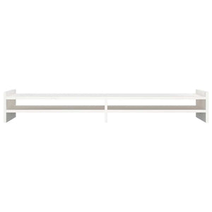 Supporto per Monitor Bianco 100x27x15 cm Legno Massello di Pino 814025