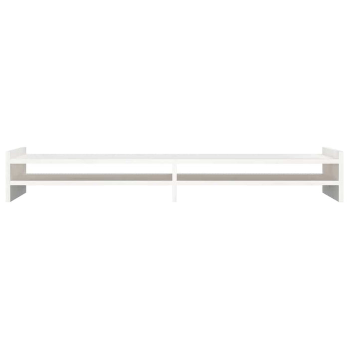 Supporto per Monitor Bianco 100x27x15 cm Legno Massello di Pino 814025