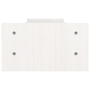 Supporto per Monitor Bianco 100x27x15 cm Legno Massello di Pino 814025
