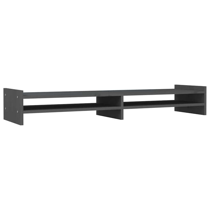 Supporto per monitor tavolo da scrivania 100 x 27 x 15 cm in legno massello di pino grigio 02_0044846