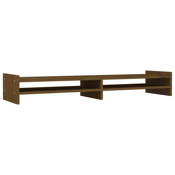 Supporto per Monitor ambra 100x27x15 cm Legno Massello di Pino 814027
