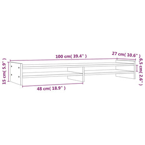 Supporto per monitor 100 x 27 x 15 cm legno massello di pino marrone 02_0004428