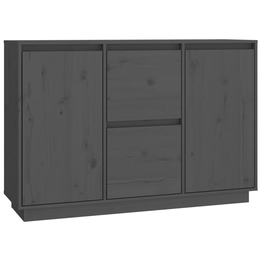 Credenza Grigia 111x34x75 cm in Legno Massello di Pino 814311