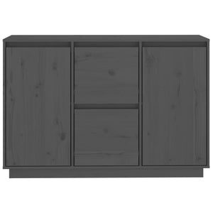 Credenza Grigia 111x34x75 cm in Legno Massello di Pino