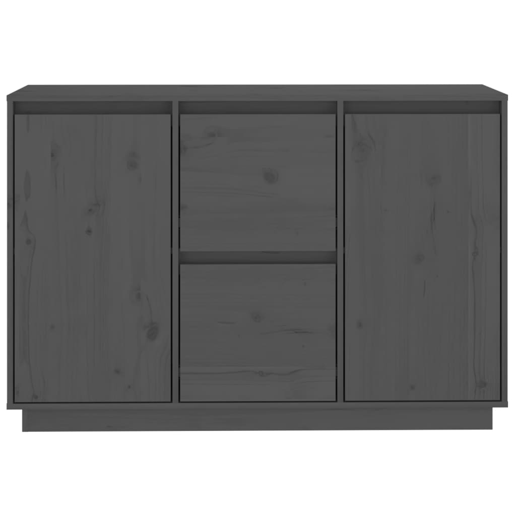 Credenza Grigia 111x34x75 cm in Legno Massello di Pino 814311