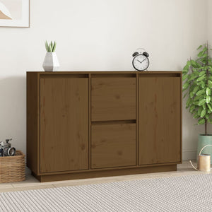 Credenza Marrone ambra 111x34x75 cm in Legno Massello di Pino 814312