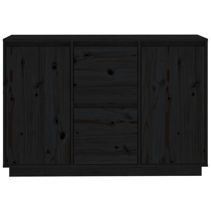 Credenza-Buffet-Armadio da cucina Nera 111x34x75 cm in Legno Massello di Pino