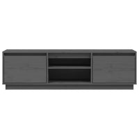 Mobile Porta TV Grigio 140x35x40 cm in Legno Massello di Pino