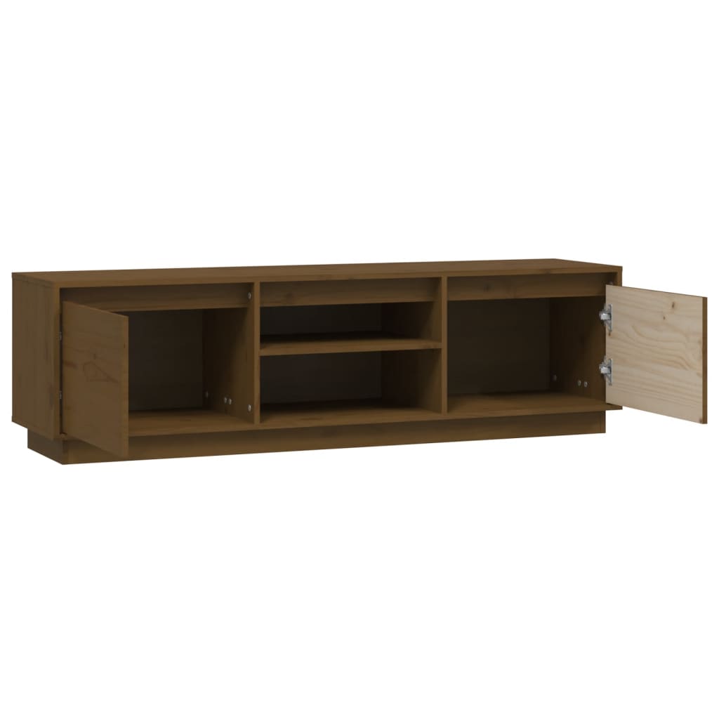 Mobile Porta TV-Mobile per TV-Credenza TV ambra 140x35x40 cm in Legno Massello di Pino