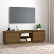 Mobile Porta TV-Mobile per TV-Credenza TV ambra 140x35x40 cm in Legno Massello di Pino
