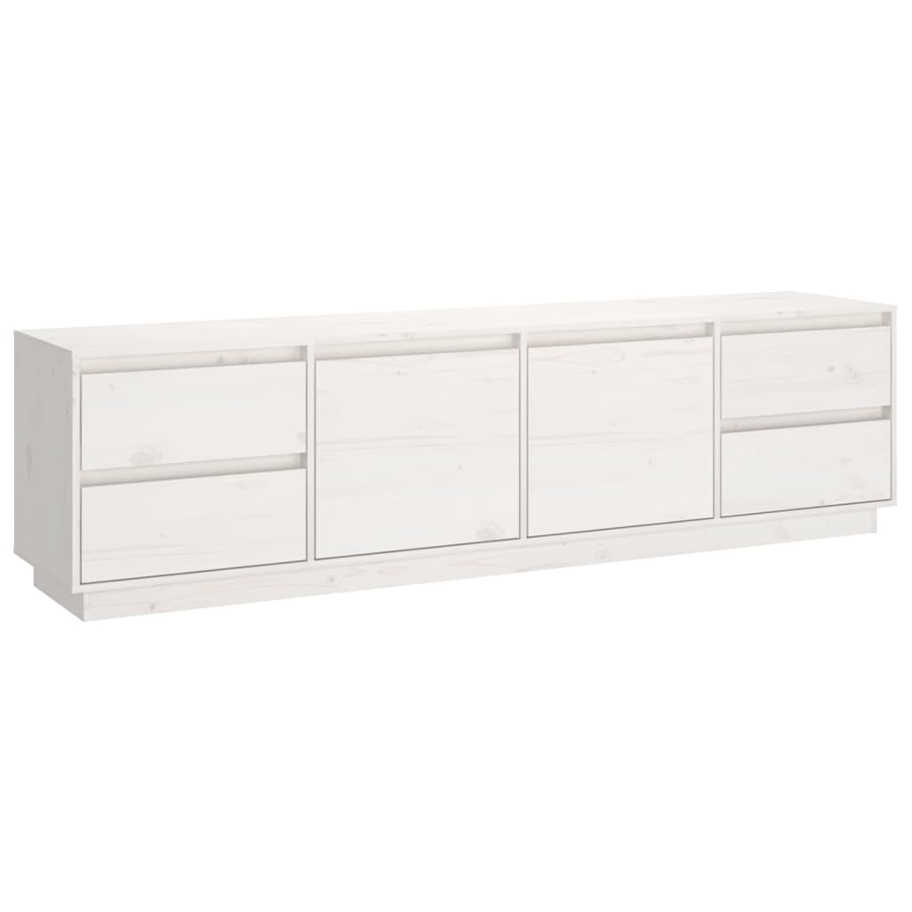 Mobile Porta TV Bianco 176x37x47,5 cm in Legno Massello di Pino 814320