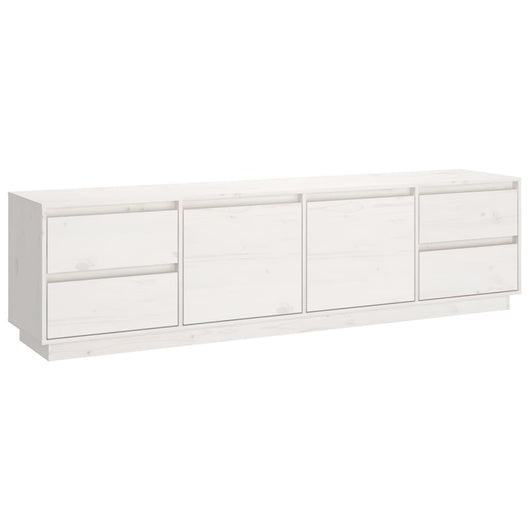 Mobile Porta TV Bianco 176x37x47,5 cm in Legno Massello di Pino 814320