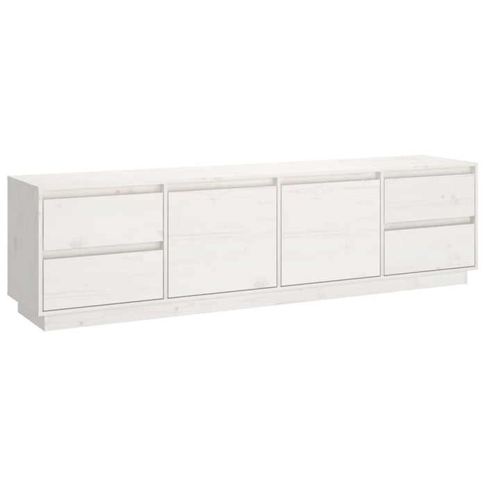 Mobile Porta TV Bianco 176x37x47,5 cm in Legno Massello di Pino 814320