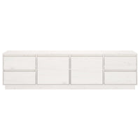 Mobile Porta TV Bianco 176x37x47,5 cm in Legno Massello di Pino 814320
