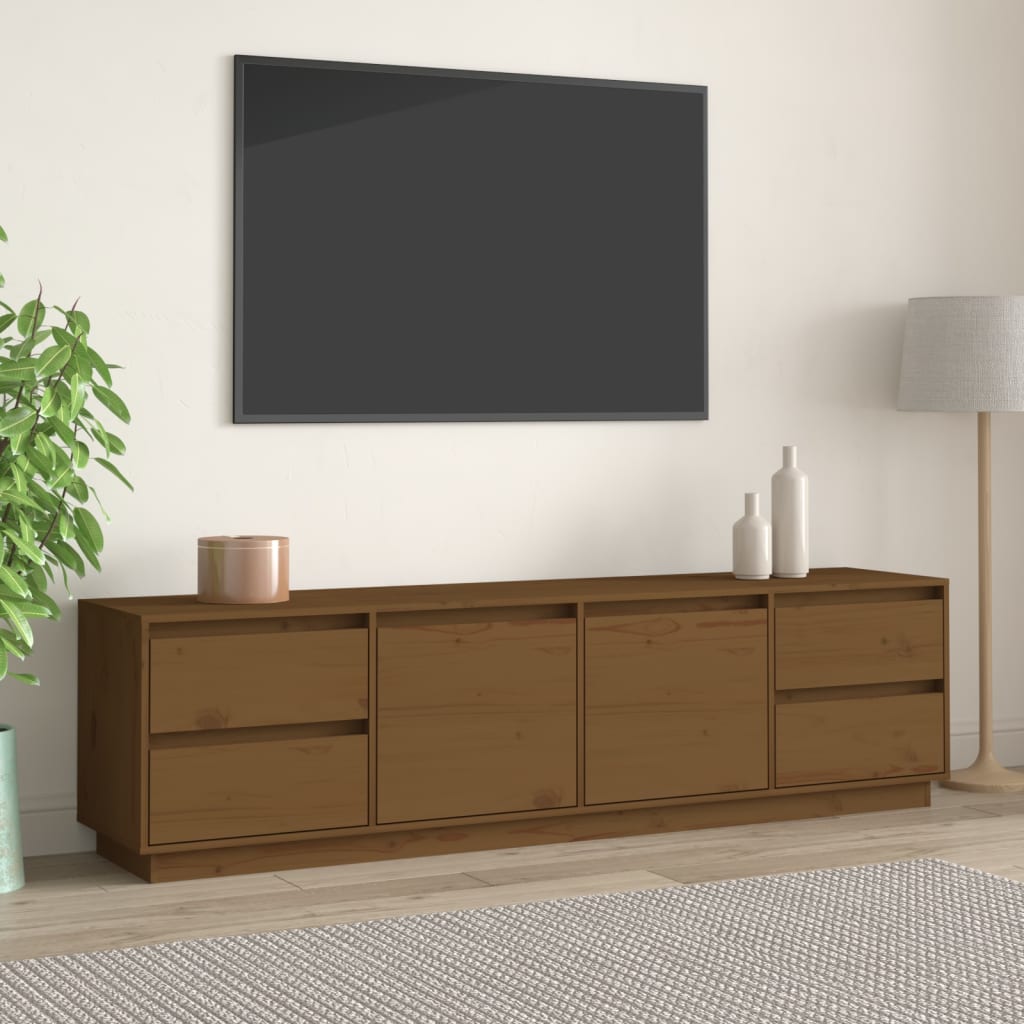 Mobile Porta TV-Mobile per TV-Credenza TV ambra 176x37x47,5 cm in Legno Massello di Pino