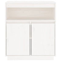 Credenza Bianca 70x34x80 cm in Legno Massello di Pino 814385