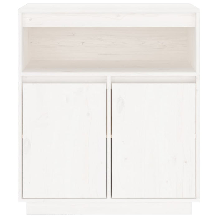 Credenza Bianca 70x34x80 cm in Legno Massello di Pino 814385