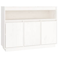 Credenza Bianca 104,5x34x80 cm in Legno Massello di Pino 814390