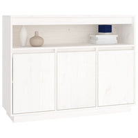 Credenza Bianca 104,5x34x80 cm in Legno Massello di Pino 814390