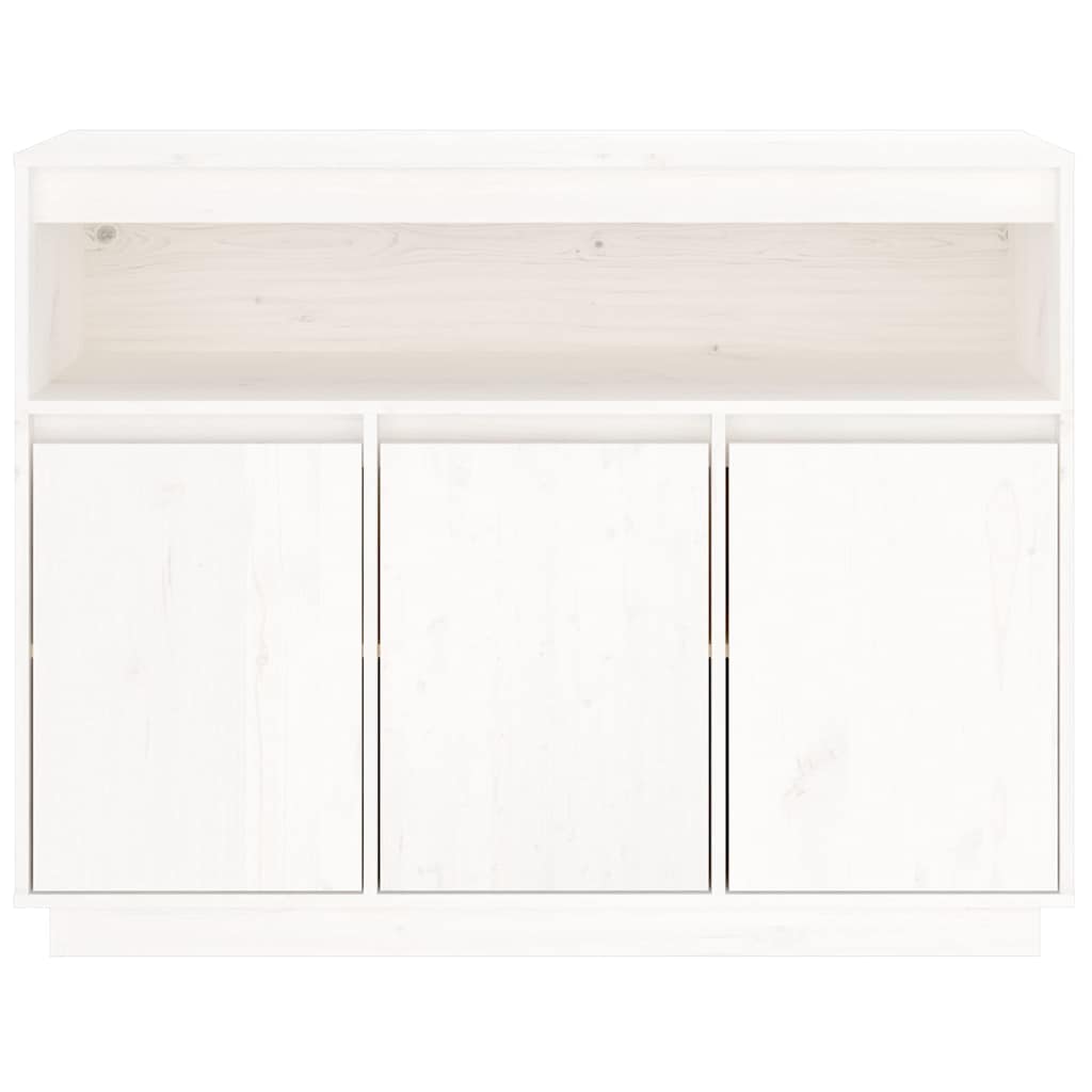 Credenza-Buffet-Armadio da cucina Bianca 104,5x34x80 cm in Legno Massello di Pino