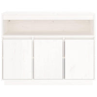 Credenza-Buffet-Armadio da cucina Bianca 104,5x34x80 cm in Legno Massello di Pino