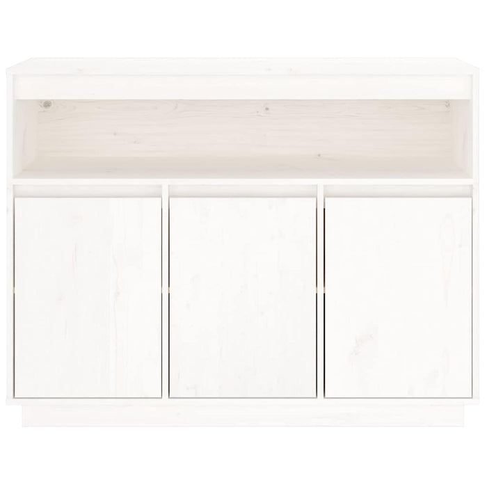 Credenza-Buffet-Armadio da cucina Bianca 104,5x34x80 cm in Legno Massello di Pino