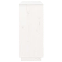 Credenza Bianca 104,5x34x80 cm in Legno Massello di Pino 814390