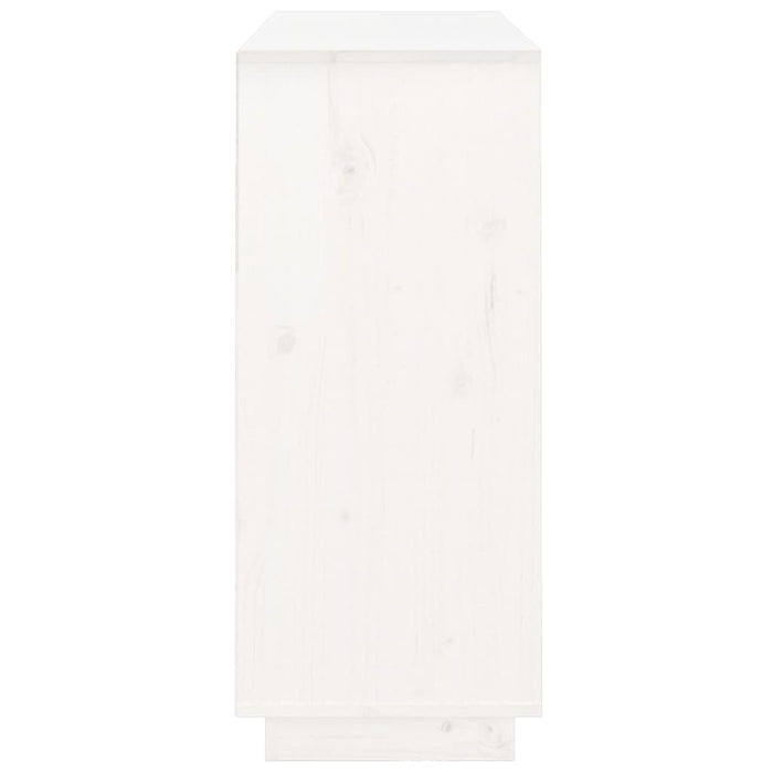 Credenza Bianca 104,5x34x80 cm in Legno Massello di Pino 814390