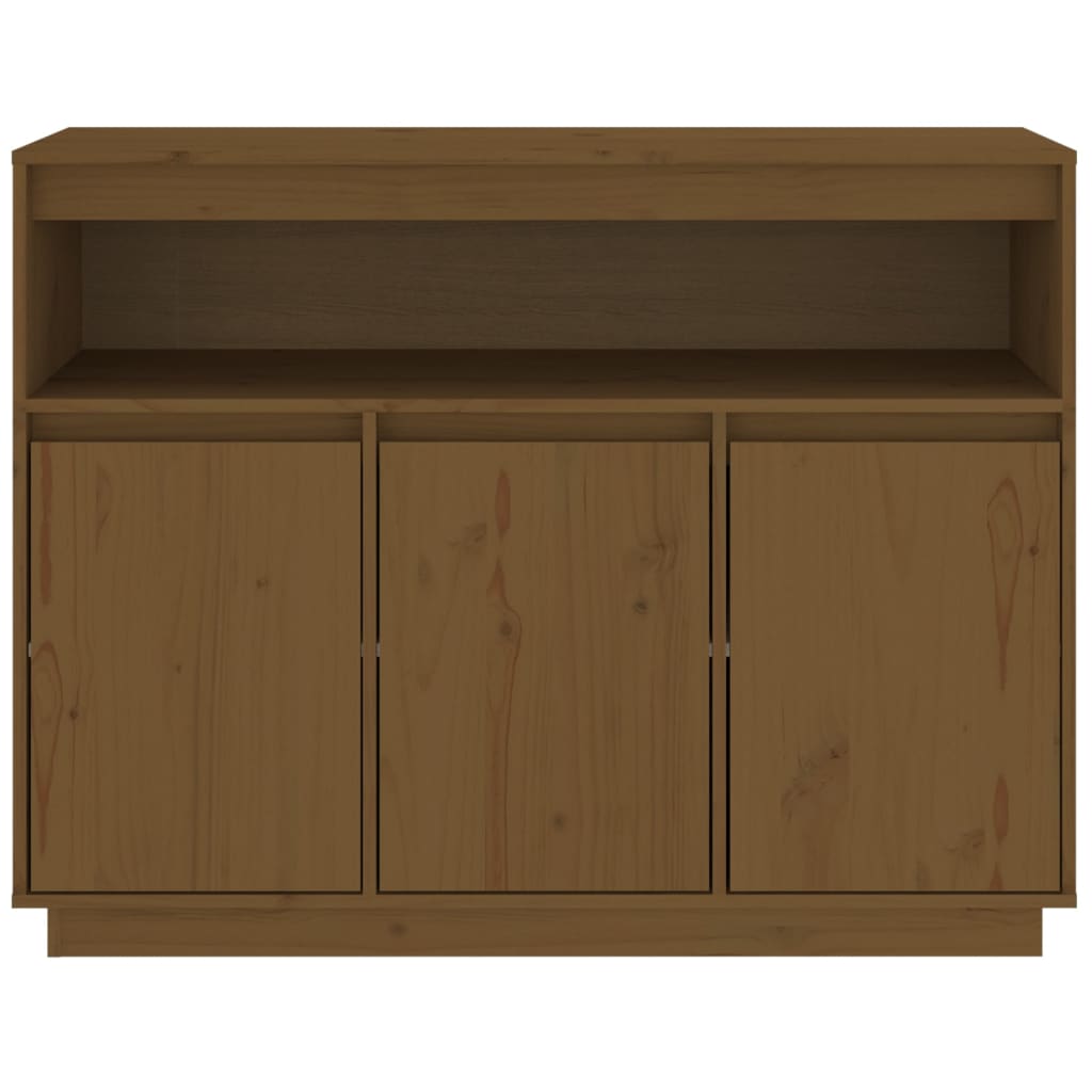 Credenza Marrone ambra 104,5x34x80 cm in Legno Massello di Pino 814392