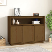 Credenza Marrone ambra 104,5x34x80 cm in Legno Massello di Pino 814392