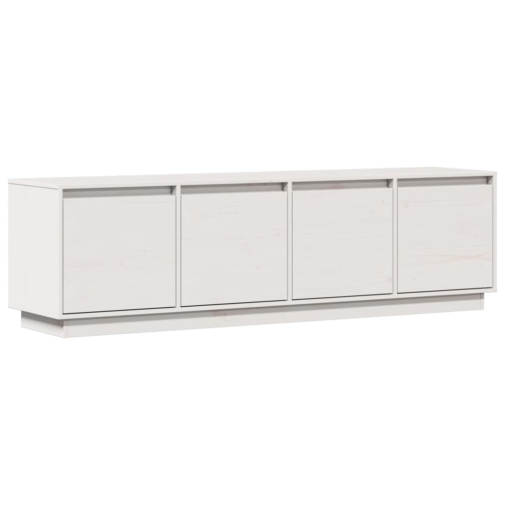 Mobile Porta TV Bianco 156x37x45 cm in Legno Massello di Pino 814395