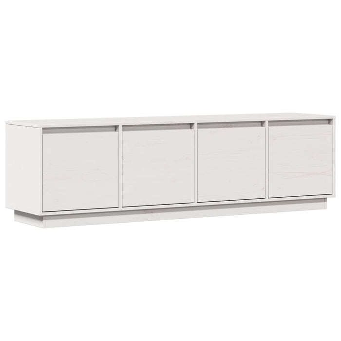 Mobile Porta TV Bianco 156x37x45 cm in Legno Massello di Pino 814395