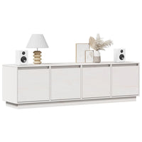 Mobile Porta TV Bianco 156x37x45 cm in Legno Massello di Pino 814395
