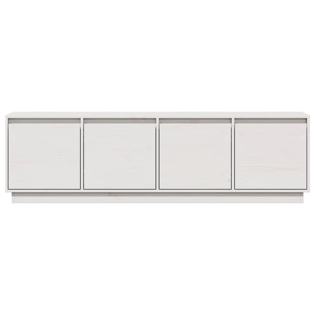 Mobile Porta TV Bianco 156x37x45 cm in Legno Massello di Pino 814395