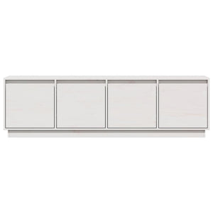 Mobile Porta TV Bianco 156x37x45 cm in Legno Massello di Pino 814395