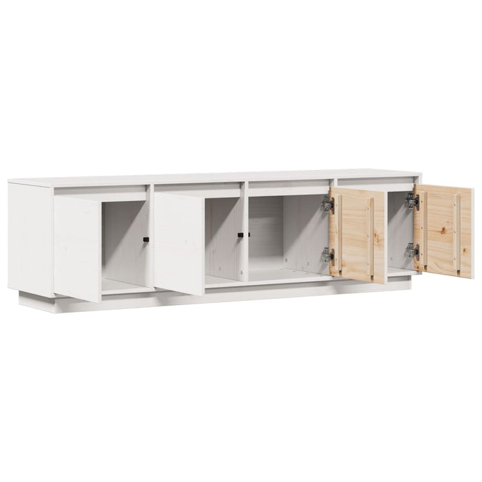 Mobile Porta TV Bianco 156x37x45 cm in Legno Massello di Pino 814395