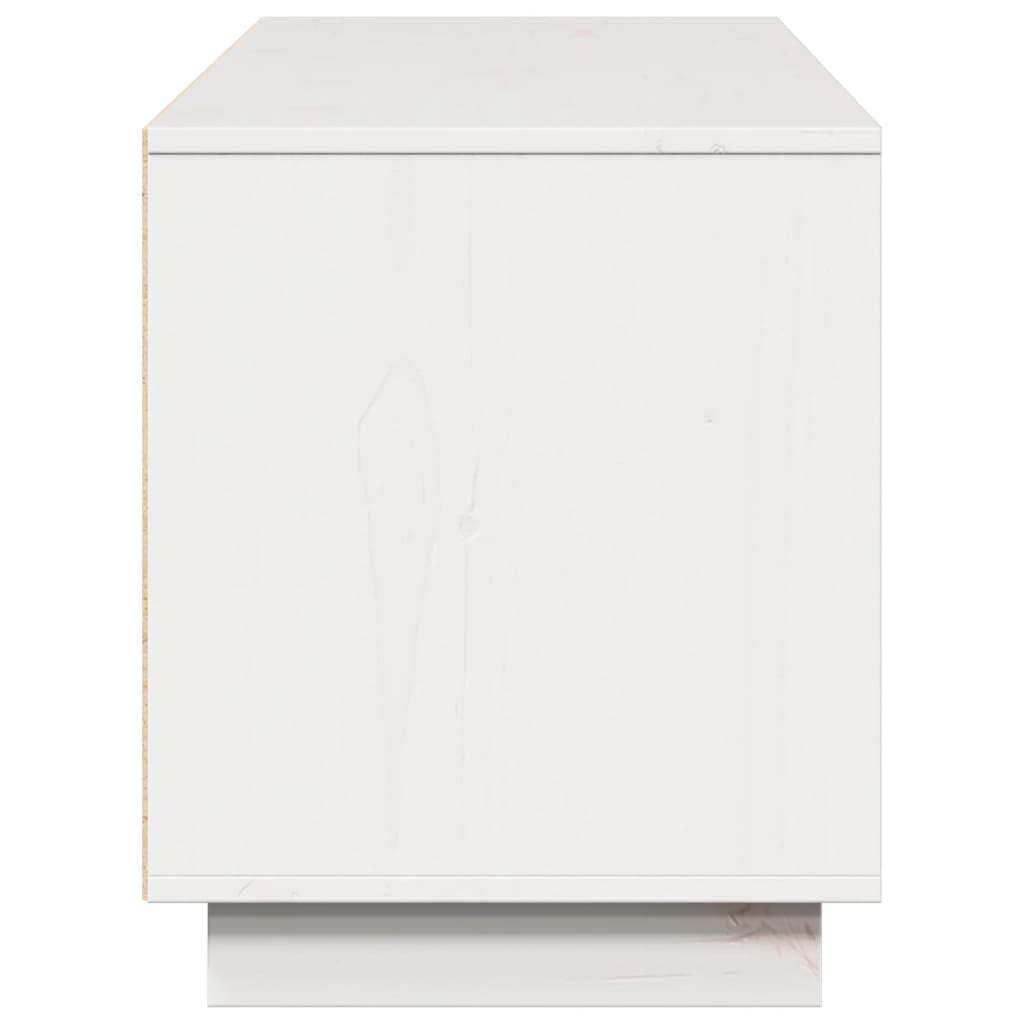 Mobile Porta TV Bianco 156x37x45 cm in Legno Massello di Pino 814395
