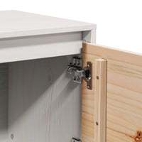 Mobile Porta TV Bianco 156x37x45 cm in Legno Massello di Pino 814395