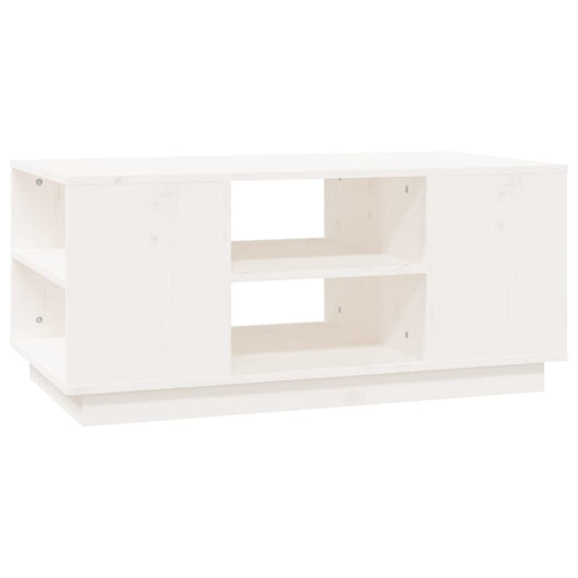 Tavolino da Salotto-Tavolino da soggiorno-Tavolo Bianco 90x49x40,5 cm Legno Massello di Pino