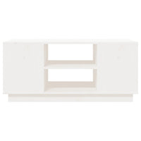 Tavolino da Salotto Bianco 90x49x40,5 cm Legno Massello di Pino